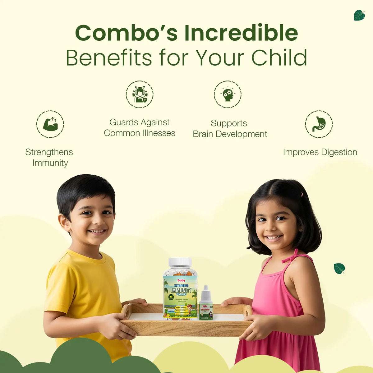 Natural Immunity Essentials | Nutriverse Immunity Gummies | Baalprashan Suvarnaprashan Drops | Support immunity & wellness