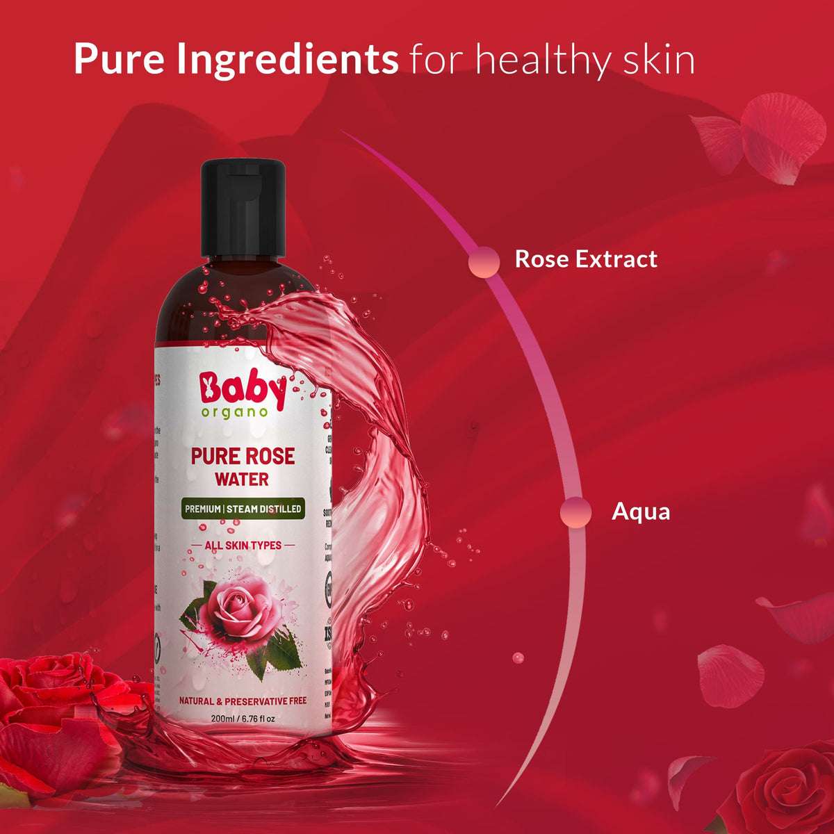 BabyOrgano Rose Water – Made with Pure Ingredients for Gentle Skincare