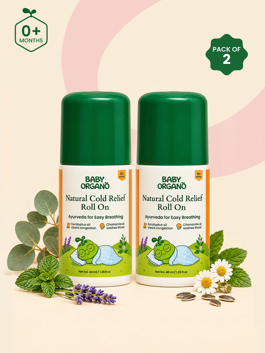 Natural Cold Relief Roll On | Eases Cold, Congestion & Blocked Nose | Ayurvedic & Camphor-Free Formula | Pack of 2