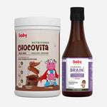 Brain & Growth Booster Combo for Kids| Shankhpushpi Syrup + Nutriverse Chocovita Milk Mix