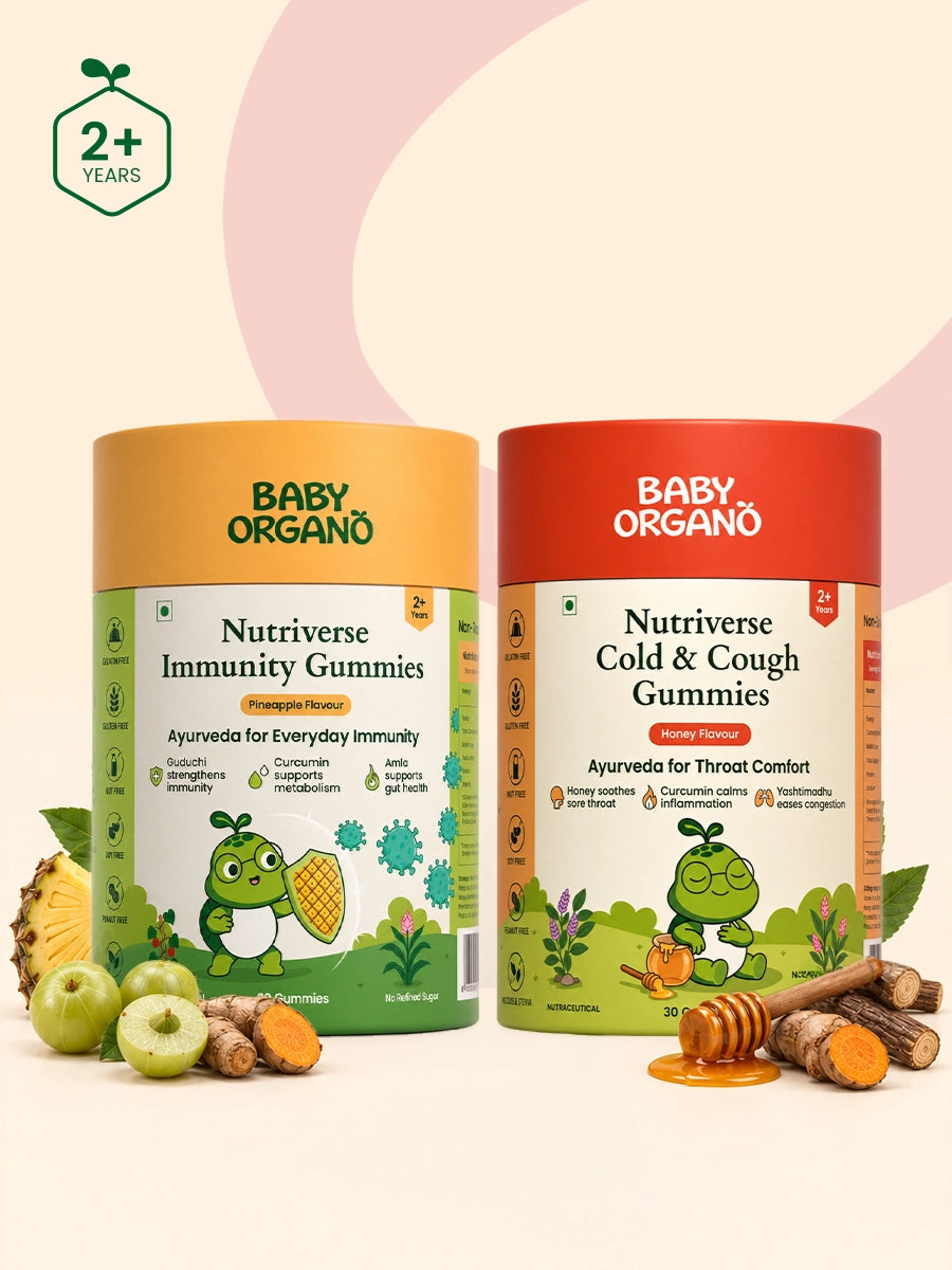 Nutriverse Gummies Combo for Kids | Nutriverse Cold & Cough Gummies + Nutriverse Immunity Gummies (30 Gummies/Pack)