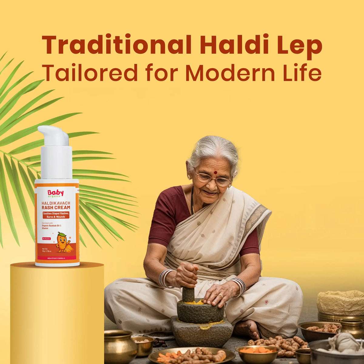 Haldikavach Rash Cream | Natural Relief from Diaper Rashes, Cuts, Wounds & Minor Burns | 3+ Months