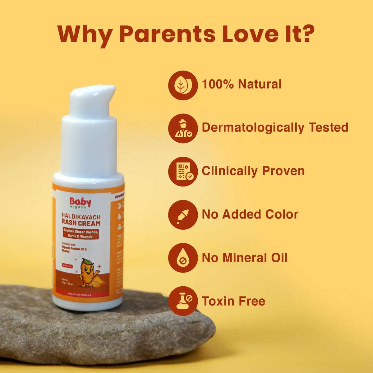 Haldikavach Rash Cream | Natural Relief from Diaper Rashes, Cuts, Wounds & Minor Burns | 3+ Months