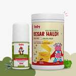 Immunity, Growth & Cold Relief Combo for Kids| Nutriverse Kesar Haldi Milk Mix + Natural Cold Relief Roll-On