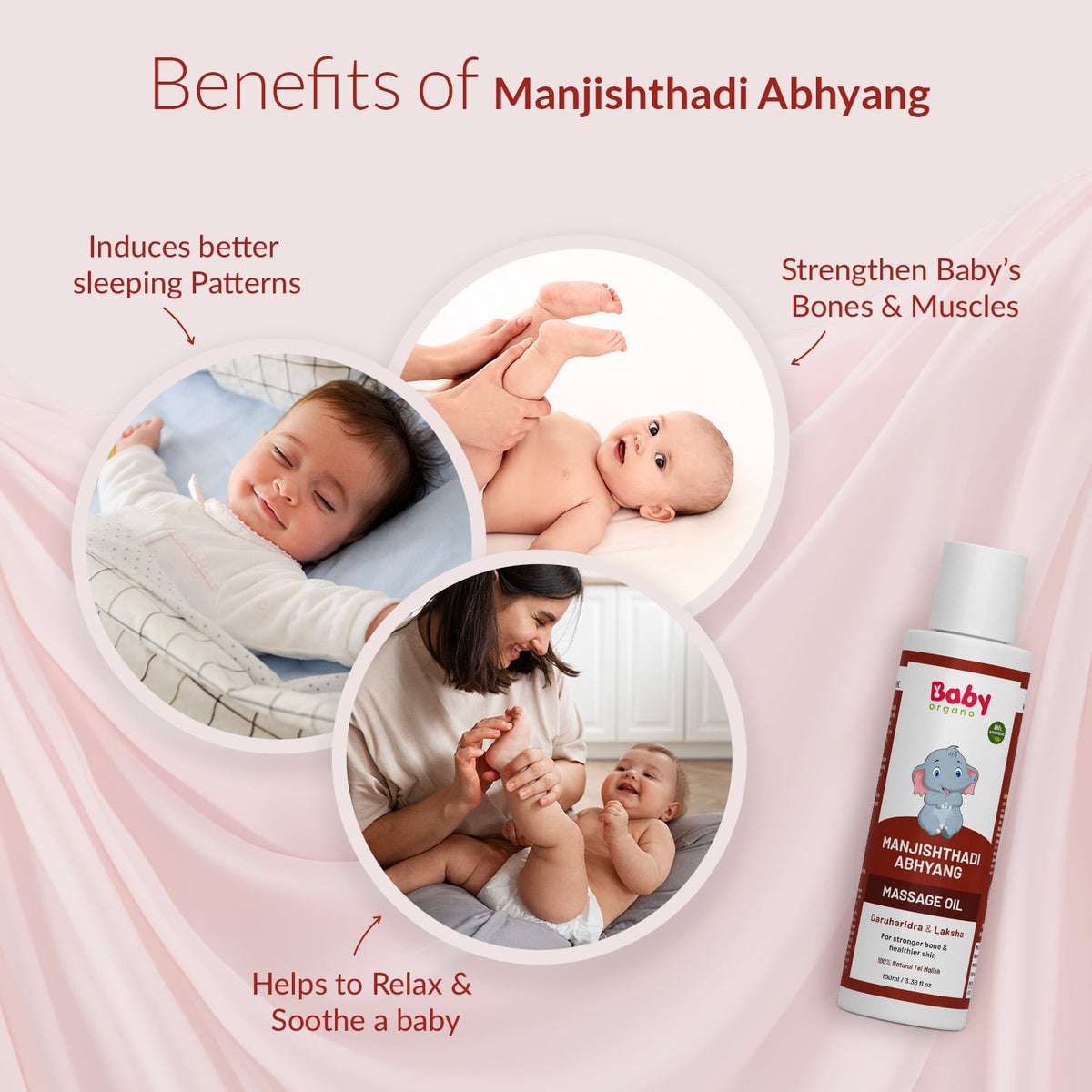 Stronger Bones & Healthier Skin | Manjishthadi Abhyang Baby Massage Oil | 0-3 Years
