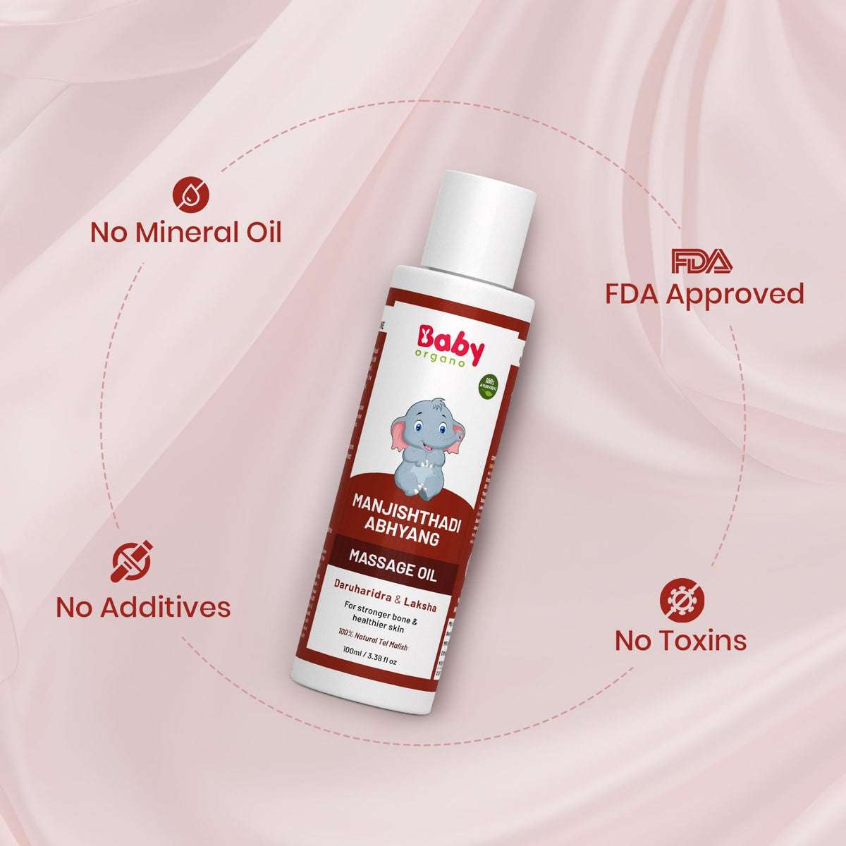Stronger Bones & Healthier Skin | Manjishthadi Abhyang Baby Massage Oil | 0-3 Years