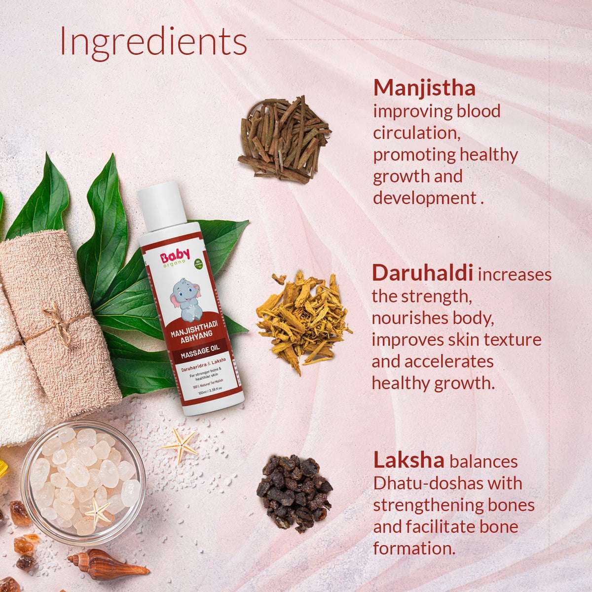 Stronger Bones & Healthier Skin | Manjishthadi Abhyang Baby Massage Oil | 0-3 Years