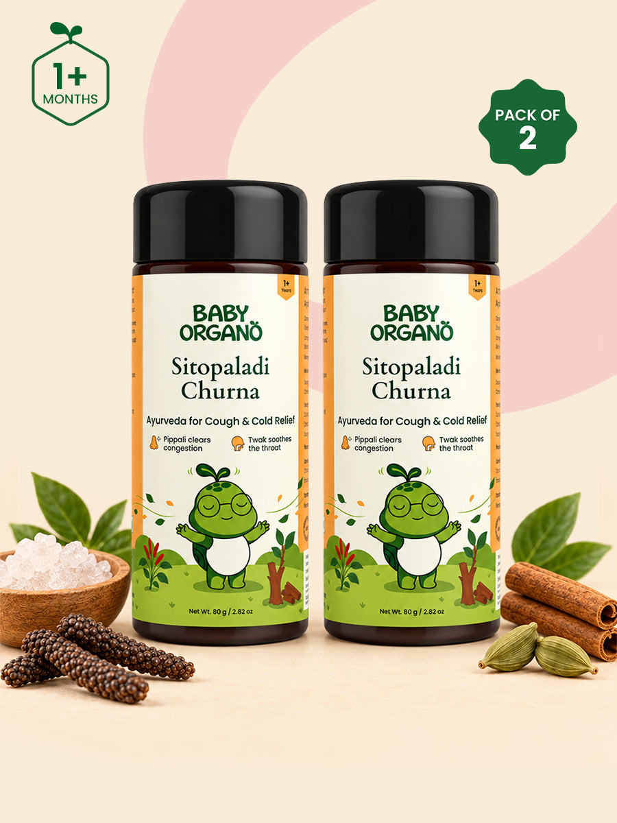 Sitopaladi Churna | Relief from Cough, Cold & Throat Pain | Made with Pippali, Tvak, Vanshlochan, Ela & Sharkara | Pack of 2