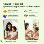 Immunity Plus Eye Care Combo for Kids | Nutriverse Eye Care Gummies (30 Gummies/Pack) + Baalprashan Swarnaprashan Drops