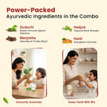 Healthy & Tasty Immunity Combo for Kids| Nutriverse Kesar Haldi Milk Mix + Nutriverse Immunity Gummies (30 Gummies/Pack)