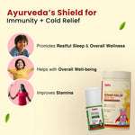 Immunity, Growth & Cold Relief Combo for Kids| Nutriverse Kesar Haldi Milk Mix + Natural Cold Relief Roll-On