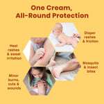 All-in-one baby rash cream for diaper rashes, heat rashes, minor burns, cuts, wounds, and insect bites – all-round skin protection