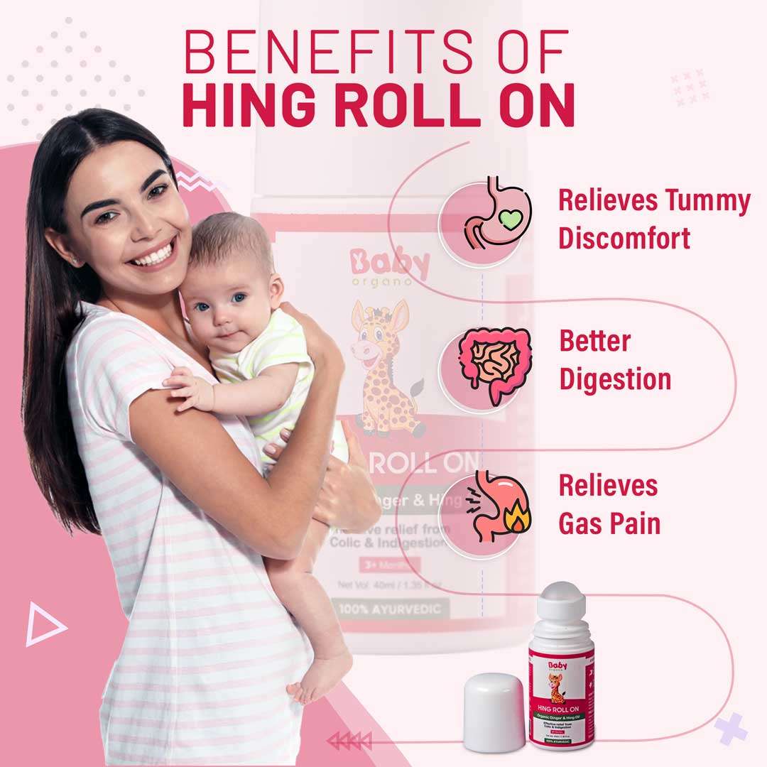Kid's Cough and Colic Roll On Combo | Cold Roll on (40ml) + Hing Roll on (40ml)