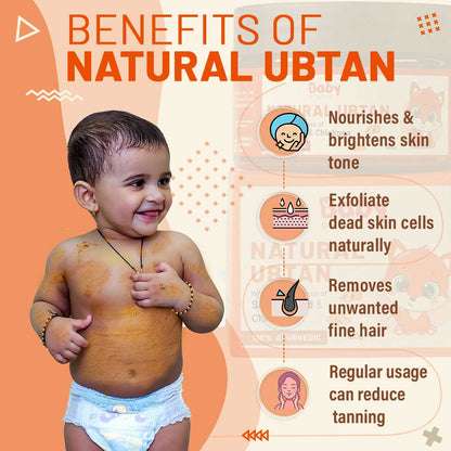 BabyOrgano Natural Ubtan | Skin Lightening and Tan Removal For Babies | Exfoliates dead skin cells | Safe for New Borns