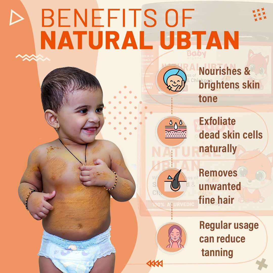 BabyOrgano Soothing Baby Massage Oil and Natural Ubtan Combo for Babies | Natural Ubtan (100g) + Baby Massage Oil (100ml) | 100% Safe for Babies