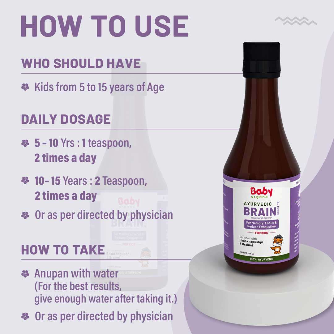 Best Brain Booster Combo For Kids | Swarnaprashan Drops (15ml) + Ayurvedic Brain Booster Shankhpushpi Syrup (200ml)