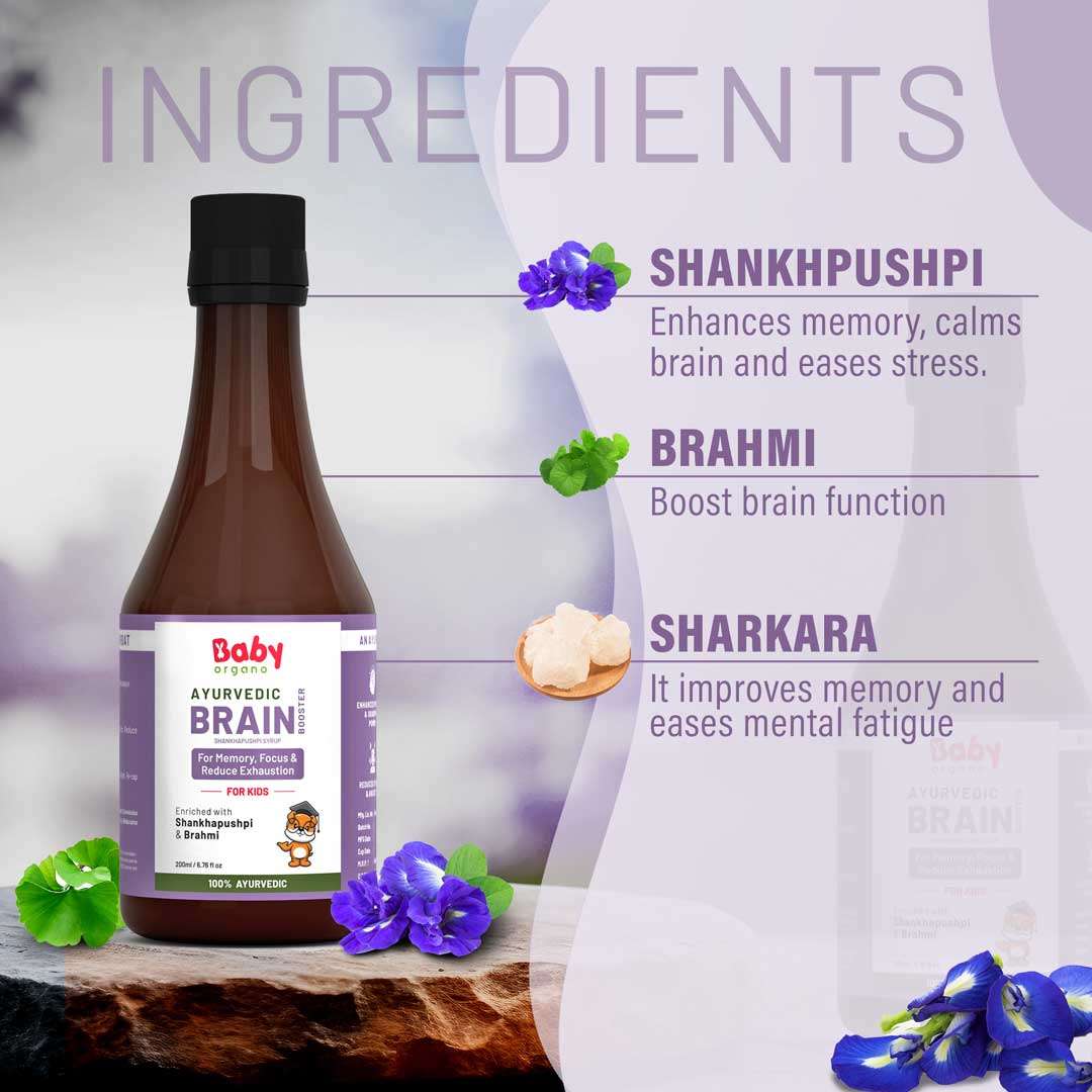 Best Brain Booster Combo For Kids | Swarnaprashan Drops (15ml) + Ayurvedic Brain Booster Shankhpushpi Syrup (200ml)