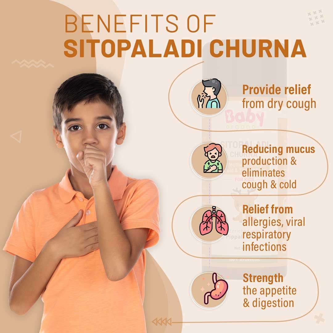 Kid's Cold and Cough Relief Combo | Cold Relief Roll on (40ml) + Sitopaladi Churna (100gm) | 100% Based on Ayurveda