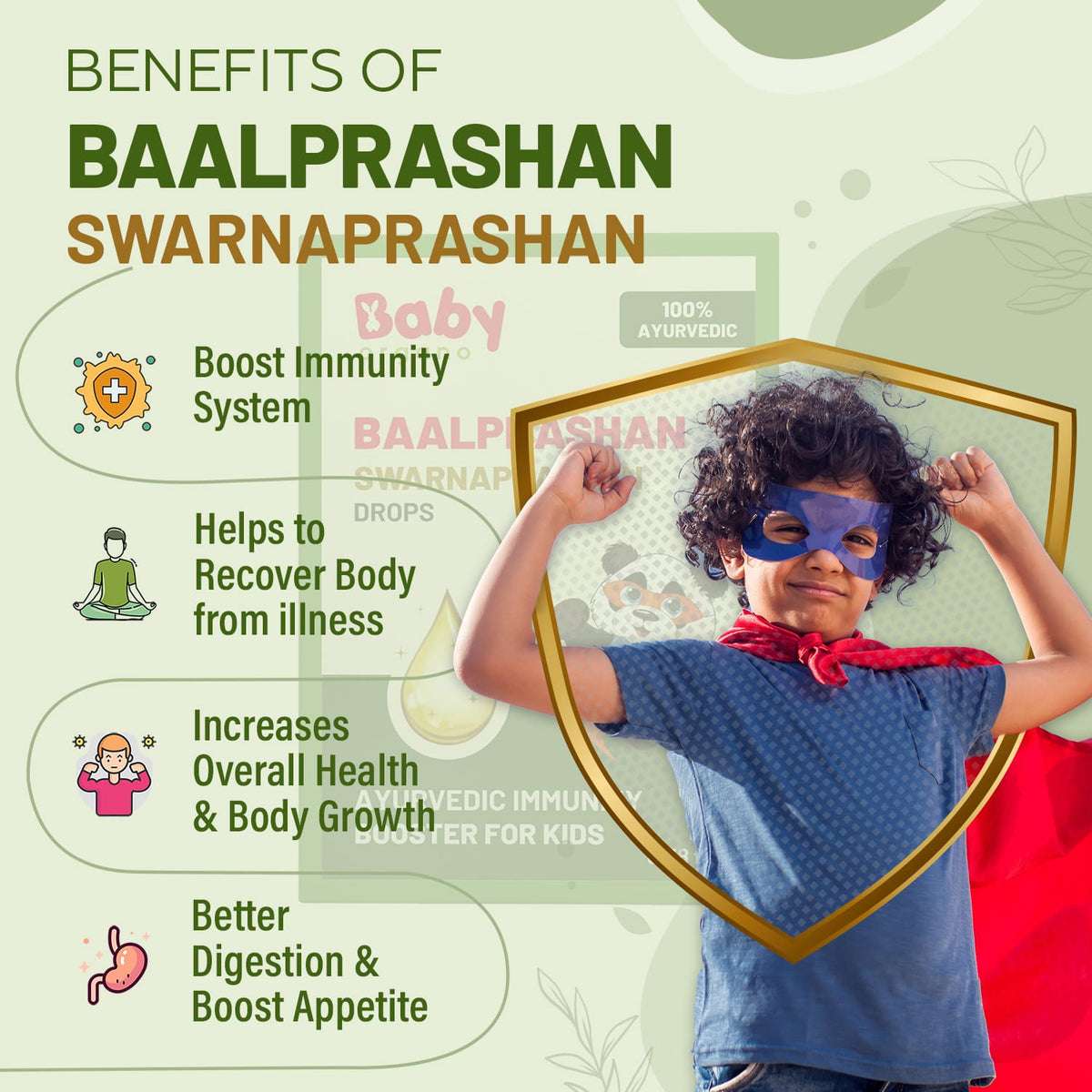 BabyOrgano Swarnaprashan Drops and Mosquito Repellent Spray Combo | Swarnaprashan Drops (15ml) + Mosquito Repellent Fabric Spray (100ml)