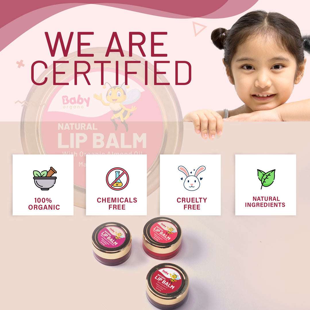 BabyOrgano ayurvedic Lip Care Balm and Swarnaprashan Drops Combo for Kids | Natural Lip Balm (8g) + Swarnaprashan Drops (15ml) | 100% Safe for Babies