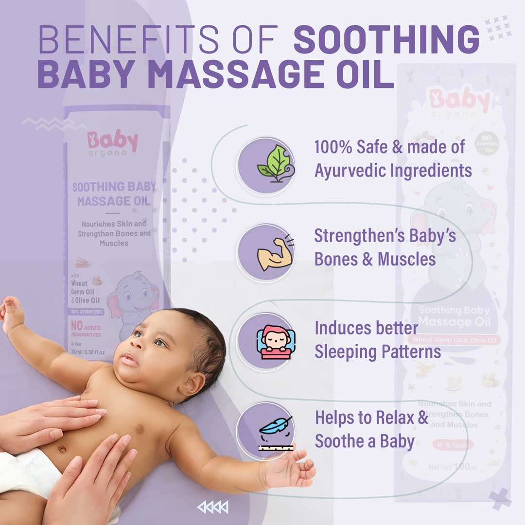 BabyOrgano Soothing Baby Massage Oil and Natural Ubtan Combo for Babies | Natural Ubtan (100g) + Baby Massage Oil (100ml)