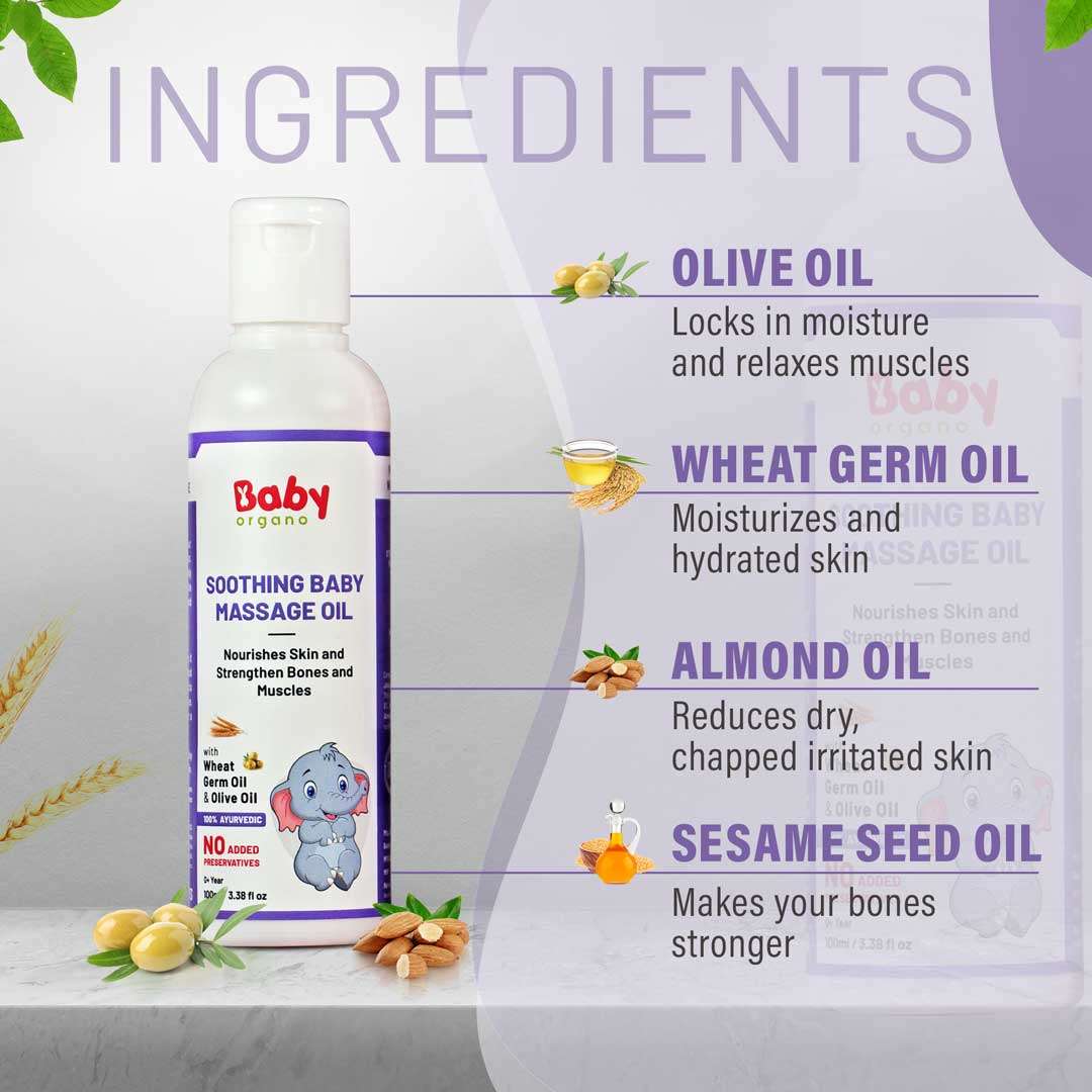 BabyOrgano Baby's Bath and Skin Care Super Saver Combo | Nourishing Baby Lotion + Baby Wash + Body Massage Oil | 100% Safe for Babies