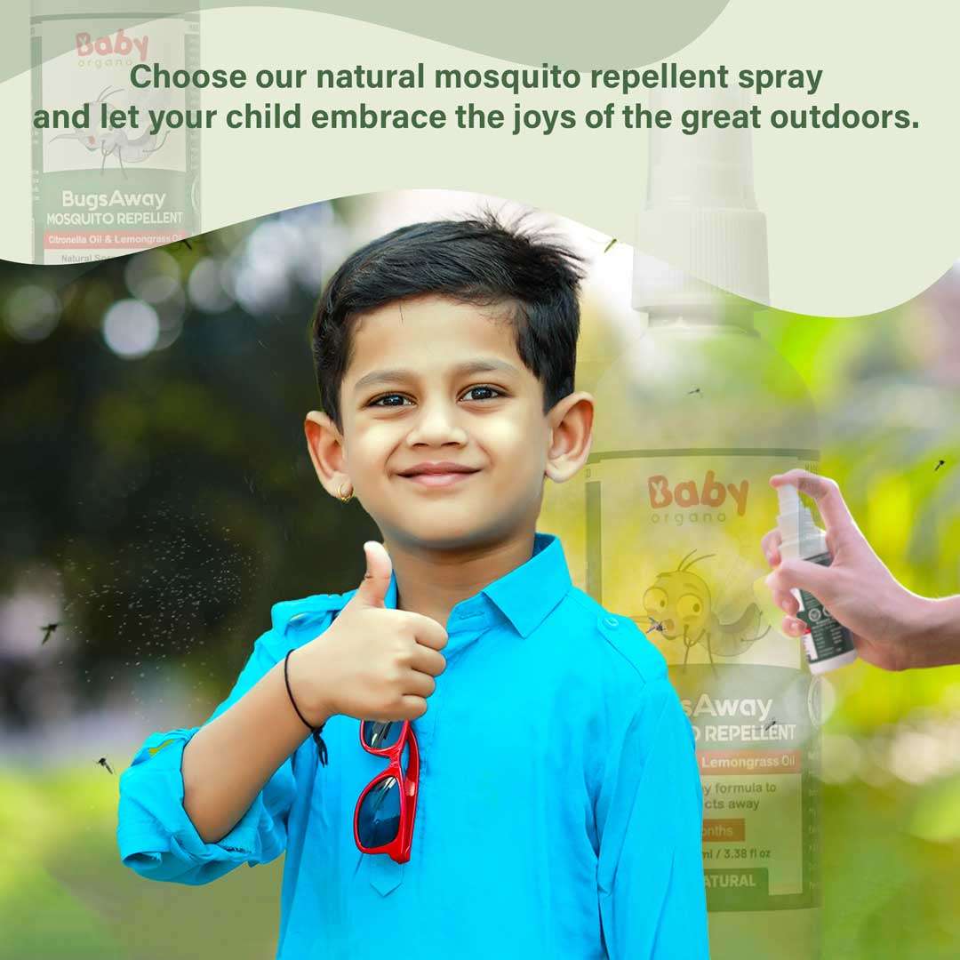 BabyOrgano Mosquito Repellent Fabric Spray for Kids protects from mosquitoes