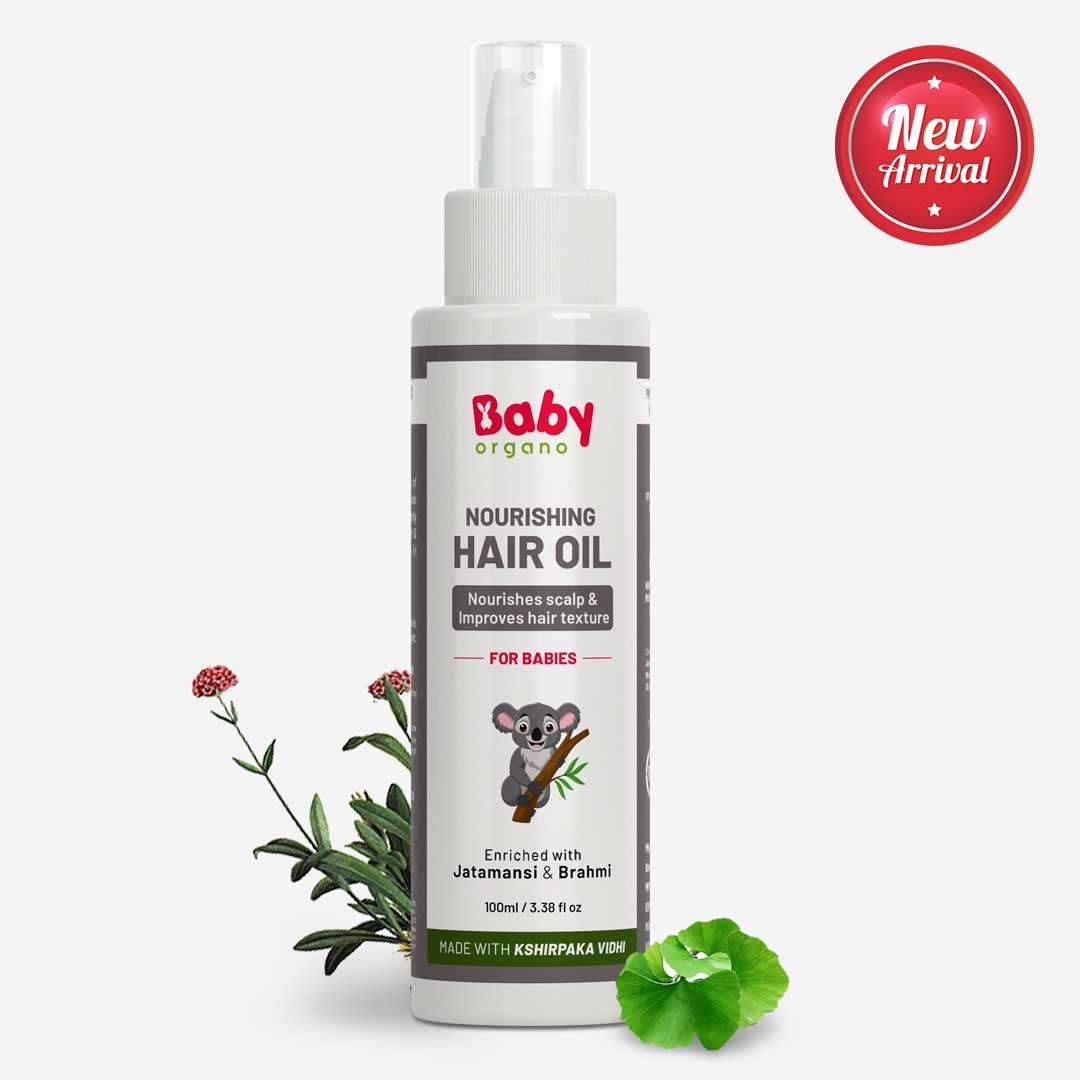 BabyOrgano Nourishing Hair Oil | Made with Ksheer Paak Vidhi | Enriched With Jatamansi & Brahmi| Ayurvedic Baby Hair Oil | Safe for Babies