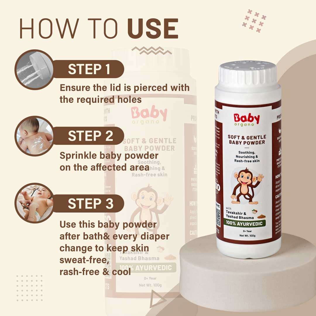 BabyOrgano Total Skin Care Combo | Natural Ubtan (100g) + Nourishing Baby Lotion (200ml) + Soft & Gentle Baby Powder (100g) | Safe for babies