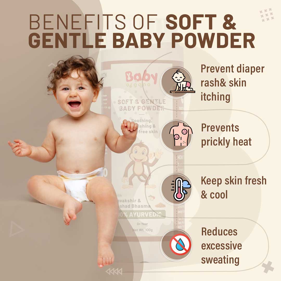 Super Saver BabyOrgano Swarnaprashan & Gentle Baby Powder Combo | Swarnaprashan Drops (15ml) + Soft & Gentle Baby Powder (100g)