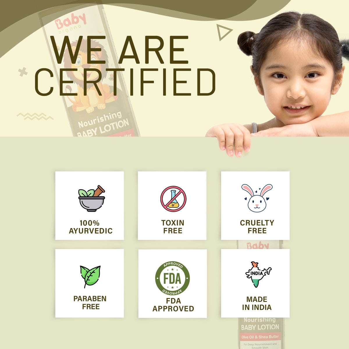 BabyOrgano Skin Nourishment Combo for Kids | Natural Ubtan (100g) + Nourishing Baby Lotion (200ml) | 100% Based on Ayurveda