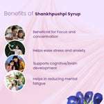Benefits of Shankhpushpi syrup for kids – improves focus, eases stress, supports brain health, and reduces mental fatigue.