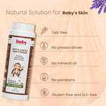 Natural talc-free baby powder with no parabens, mineral oil, or preservatives—gentle Ayurvedic care for baby's delicate skin