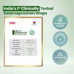 India's 1st clinically tested Swarnaprashan drops report by BabyOrgano showing 25% increase in IgA and IgG levels and 44% improvement in overall wellbeing for kids.
