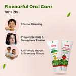 Natural Oral Care Combo for Kids | Herbal Toothpaste Mango + Strawberry Flavour