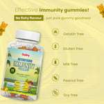 Goodness of immunity gummies – pure, gelatin free, gluten free, milk free, peanut free, soy free, no fishy flavour