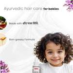 Ayurvedic baby hair oil made using Kshirpaka Vidhi, non-greasy formula for newborns, nourishes scalp and promotes hair growth