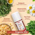 Organic herbs like Kejoputi, Chamomile, Shallaki, and Tea Tree for growing pains relief.