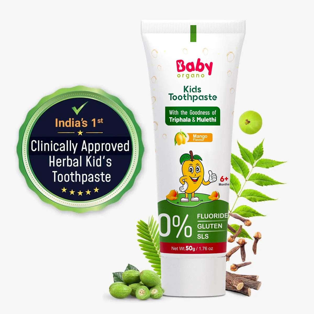 Herbal Kids Toothpaste | Mango Flavour | 6+ Months