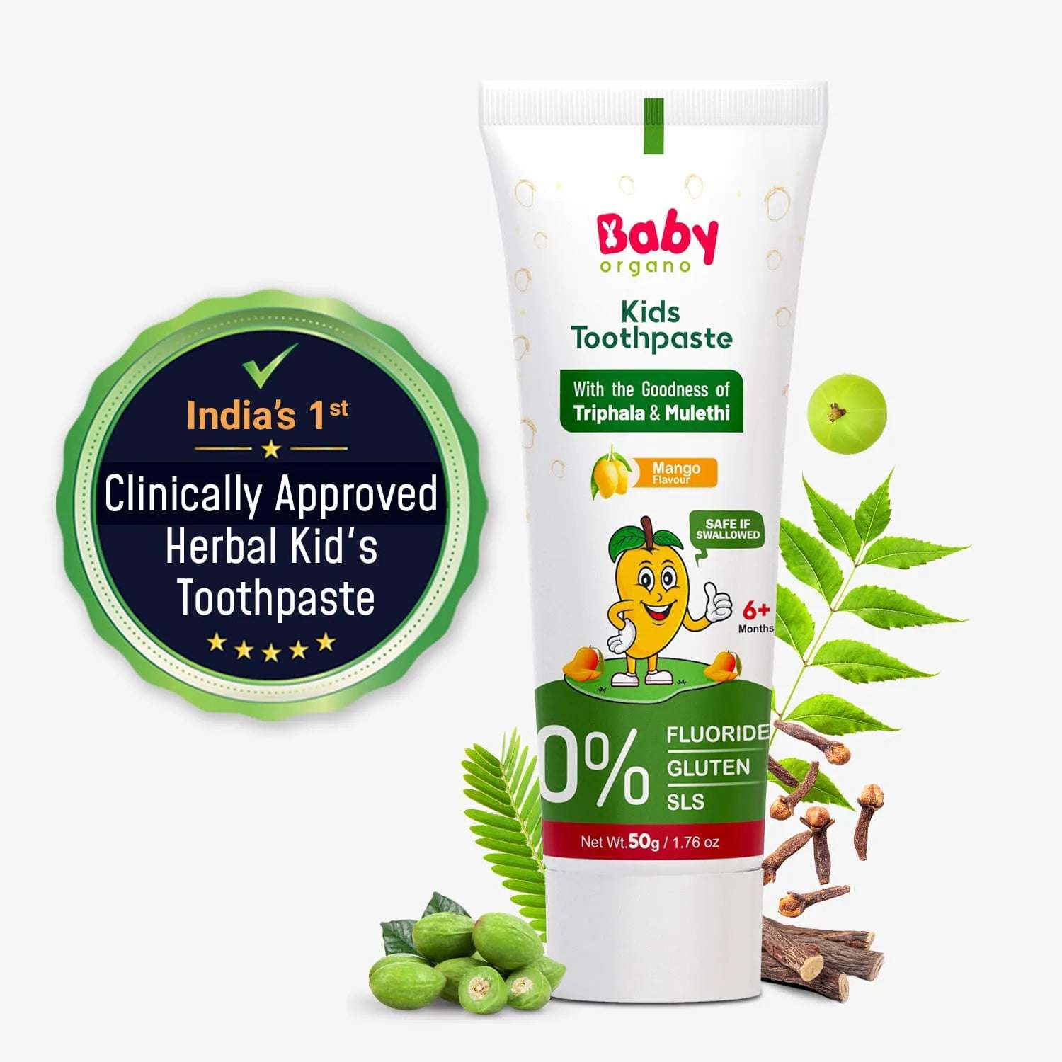 Herbal Kids Toothpaste | Mango Flavour | 6+ Months