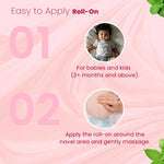 How to apply BabyOrgano Hing Tummy Roll On – easy roll-on for babies 3+ months, apply around navel and massage gently