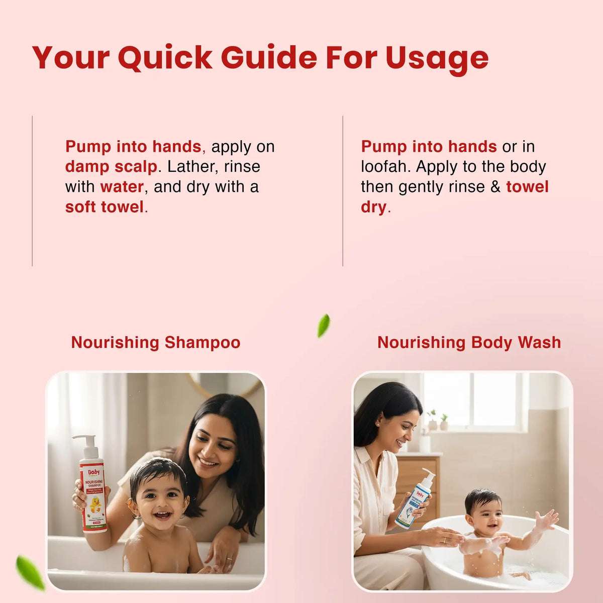Natural Bath Care Combo | Gentle Baby Wash + Baby Shampoo