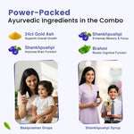 Brain Booster Combo for Kids | Swarnaprashan Drops (15ml) + Ayurvedic Shankhpushpi Syrup (200ml)