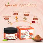 Ayurvedic ingredients in Natural Ubtan: turmeric, sandalwood, chickpea, and rose for gentle skincare