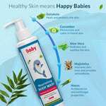 Herbal baby body wash with Gotukola, Cucumber, Aloe Vera, Manjishtha & Neem for soothing, healing, and healthy skin