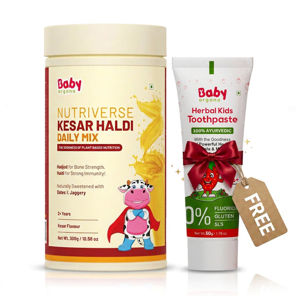 Kesar Haldi Milk Mix | Boosts Immunity & Bone Strength | No Refined Sugar | Made with 8+ Ayurvedic Herbs