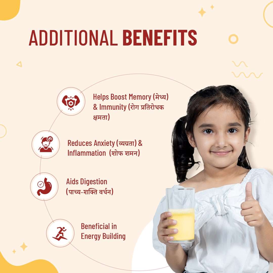 Strengthen Bones & Muscles | Kesar Haldi Milk Mix | 2-15 Years