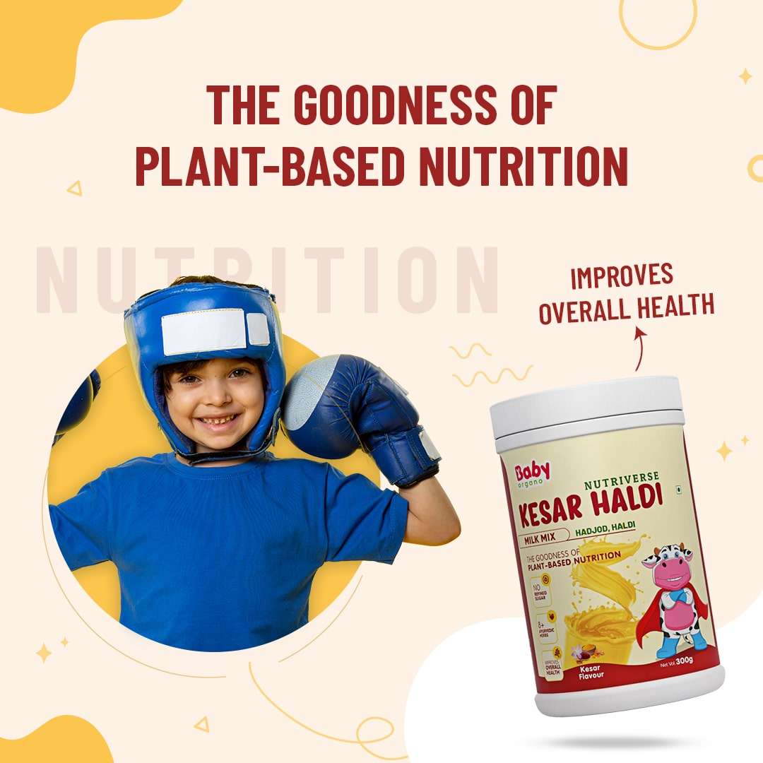 Strengthen Bones & Muscles | Kesar Haldi Milk Mix | 2-15 Years