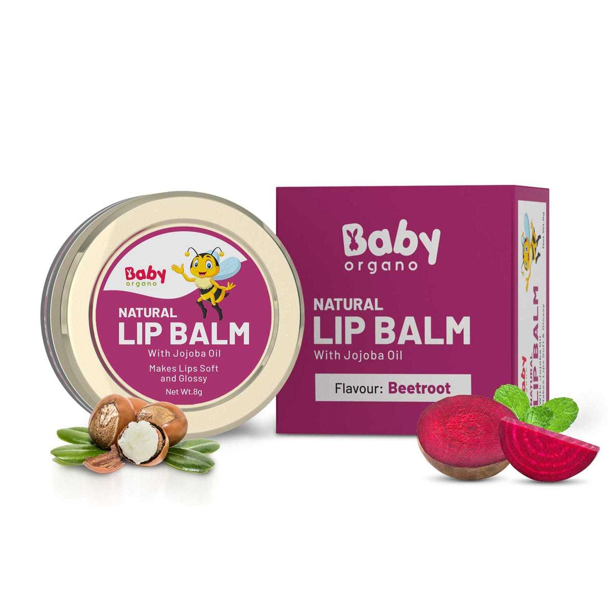 BabyOrgano Ayurvedic Natural Lip Balm | Infused with Cow Ghee & Jojoba Oil | Enriched With Shea Butter | Heals Dry And Chapped Lips in Kids
