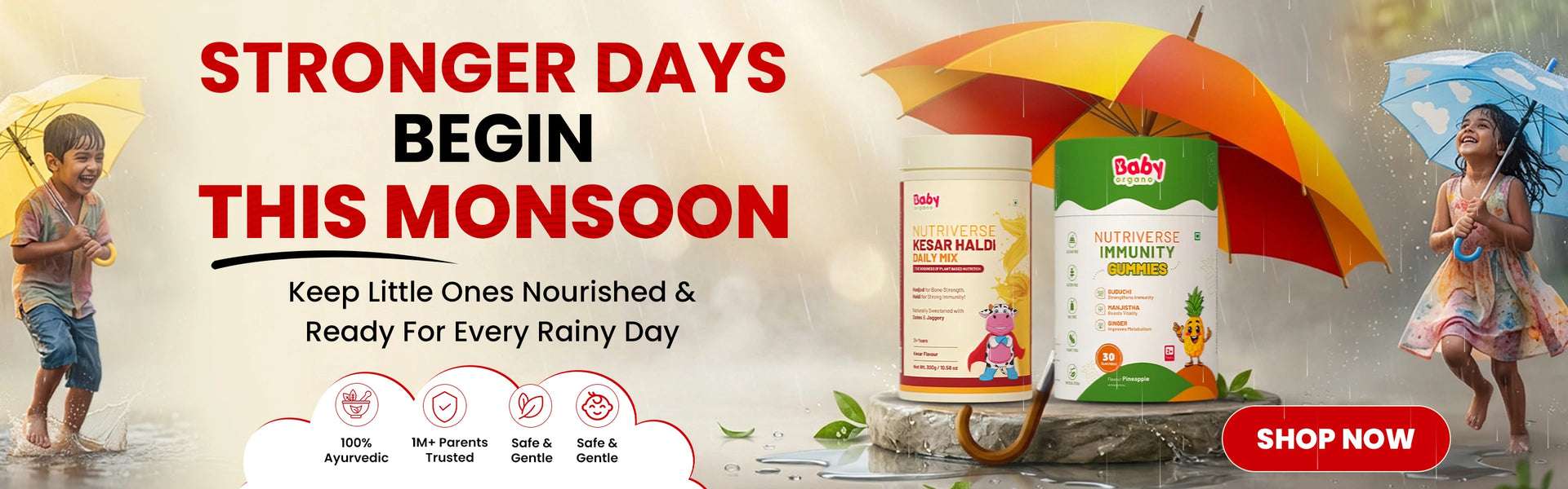 BabyOrgano Monsoon Collection – Ayurvedic Cold, Cough & Immunity Care for Kids.